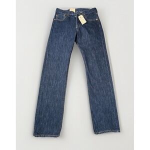 Levi's 501 Jeans Mens 28x30 Straight Fit Button Fly Dark Blue Wash Ranch NWT NEW
